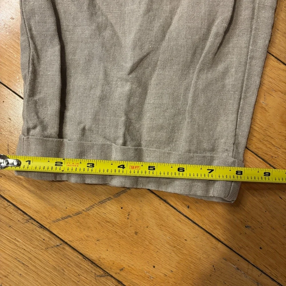 Brooks Brothers 100% Linen Pants Men 36x29 Gray Pleated Cuffed Ivy Trad Prep